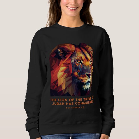 Lion of Judah Jesus Revelation Bible Verse Christi Trui (Voorkant)