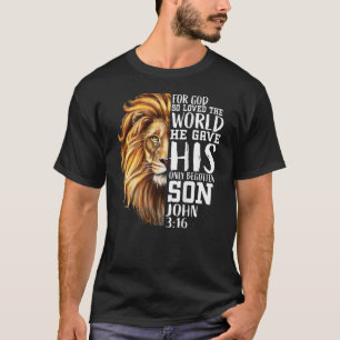 Lion of Judah John 3:16 Christelijke Verse Gifts M T-shirt