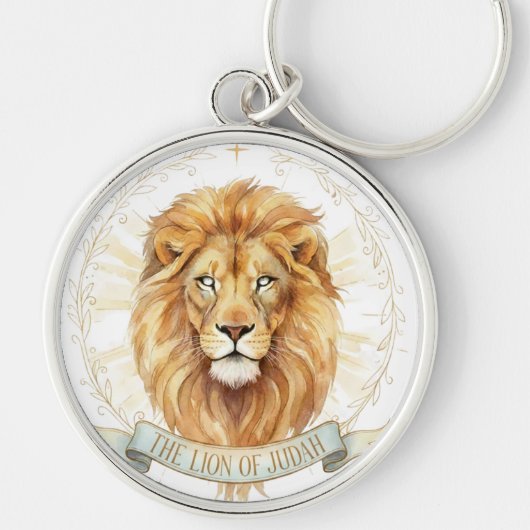 Lion of Judah Keychain - Bold Christian Strength  (Voorkant)