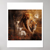 Lion Of Judah Lamb God Cross Jesus Light God Poster (Voorkant)