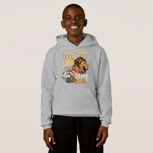 Lion of Judah Lamb of God Boy's Hoodie (Voorkant volledig)