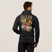 Lion of Judah Lamb of God Full Zip Mannen Hoodie (Achterkant volledig)
