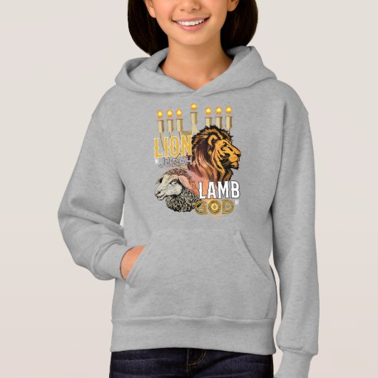 Lion of Judah Lamb of God Girl's Hoodie (Voorkant)