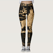 Lion of Judah - Rasta Gold - Power Yoga Leggings (Voorkant)