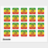 Lion of Judah Rasta Reggae Lion Ethiopian Standard Vierkante Sticker (Vel)