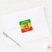 Lion of Judah Rasta Reggae Lion Ethiopian Standard Vierkante Sticker (Envelop)