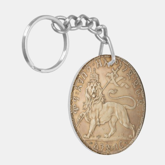 Lion of Judah Rasta Reggae Roots Jah Rastafari  Sleutelhanger (Voorkant Links)