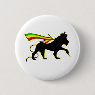 Lion Of Judah - Rasta Ronde Button 5,7 Cm