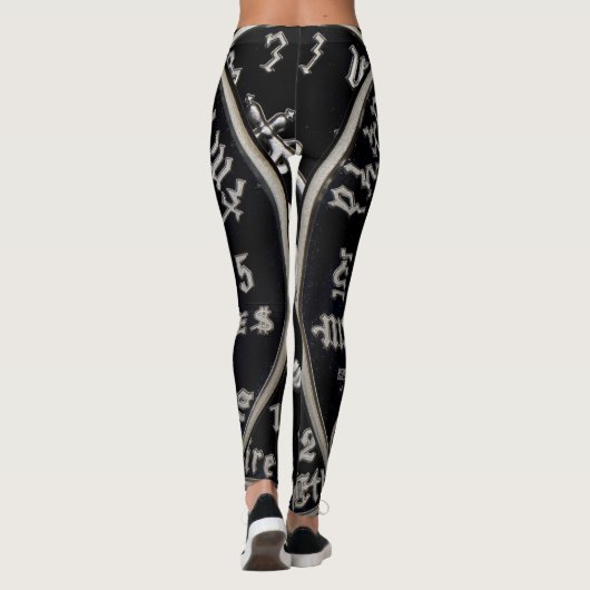 Lion of Judah - Rasta Silver - Power Yoga Leggings (Achterkant)