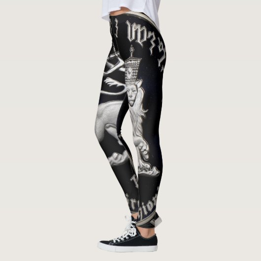 Lion of Judah - Rasta Silver - Power Yoga Leggings (Links)