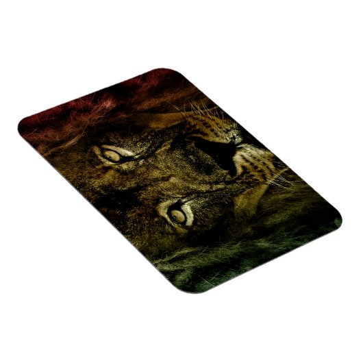 Lion of Judah - Rastafara - Reggae Rasta Magnet Magneet (Rechterzijde)