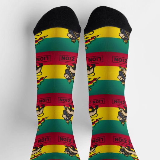 Lion of Judah Rastafari Zion I Roots Socks Sokken (Top)
