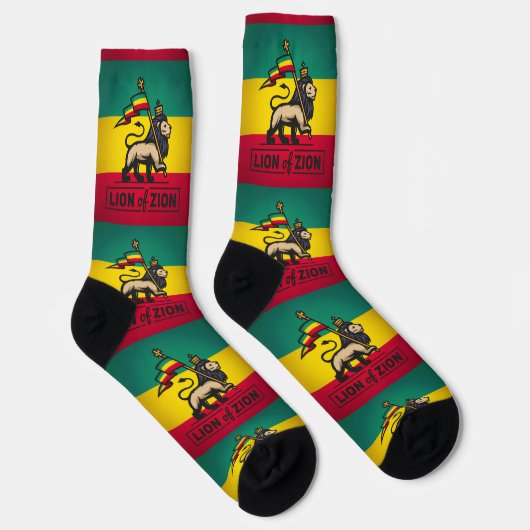 Lion of Judah Rastafari Zion I Roots Socks Sokken (Rechts)