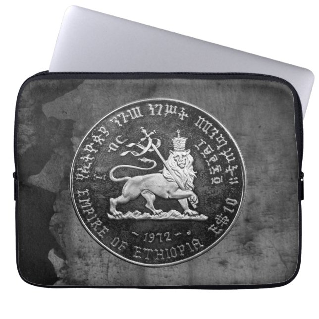Lion of Judah Selassie Rasta Reggae Africa Roots Laptop Sleeve (Voorkant)