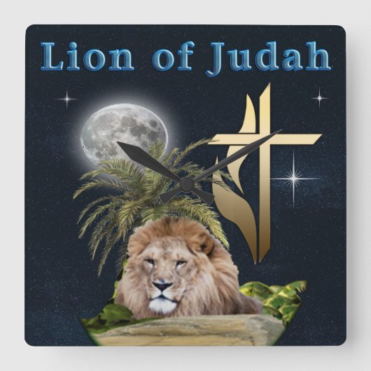 Lion of Judah    Vierkante Klok (Voorkant)