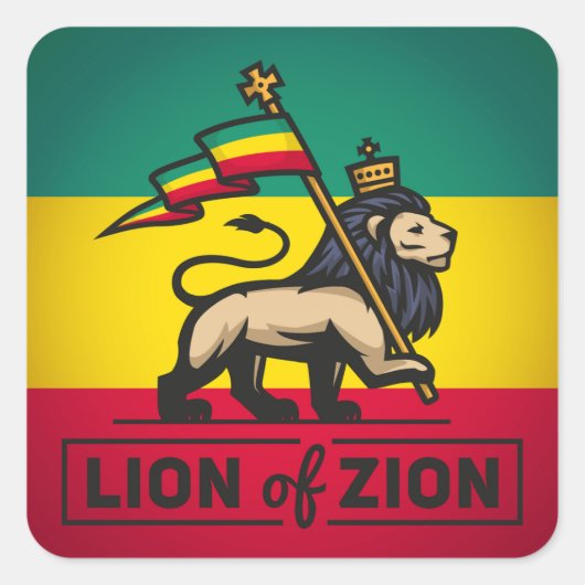 Lion of Zion - Haile Selassie - Rastafari Sticker (Voorkant)