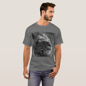 Lion olie Zwart Lyon design gr T-shirt (Voorkant volledig)