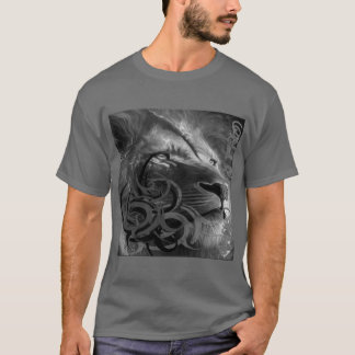 Lion olie Zwart Lyon design gr T-shirt
