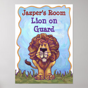 Lion on Guard Personalized Room Poster