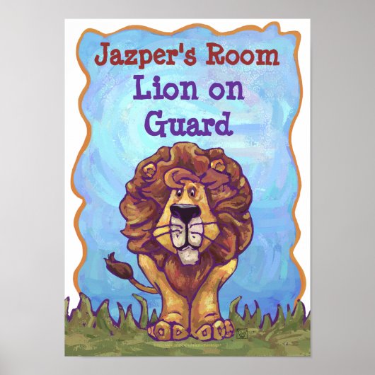Lion on Guard Personalized Room Poster (Voorkant)