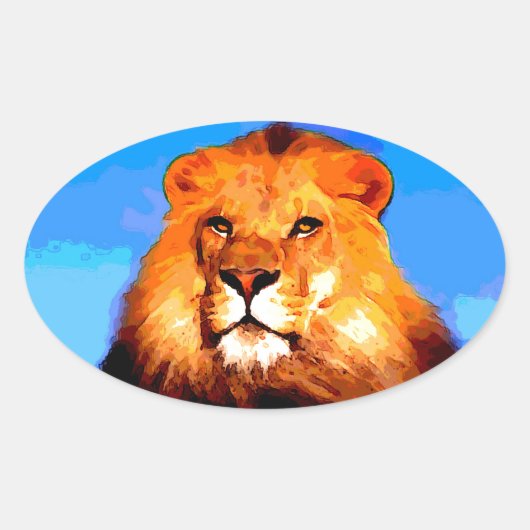 Lion Ovale Sticker (Voorkant)