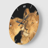 Lion Paar Wall Clock (met witte wijzerplaat) Grote Klok (Hoek)