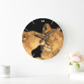 Lion Paar Wall Clock (met witte wijzerplaat) Grote Klok (Huis)