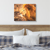 Lion Painting Golden King Art Canvas Afdruk (Insitu (Slaapkamer))