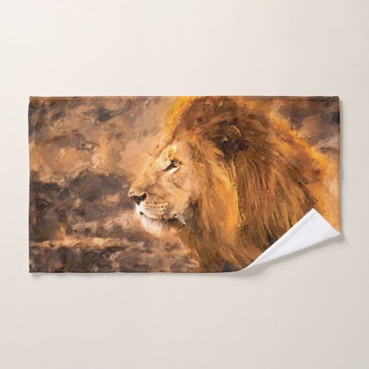 Lion Painting Golden King Art Handdoek (Handdoek)