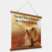 Lion Pair die samen zit Hangend Wandkleed (Gebogen)