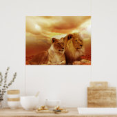 Lion Pair-Posters Poster (Keuken)