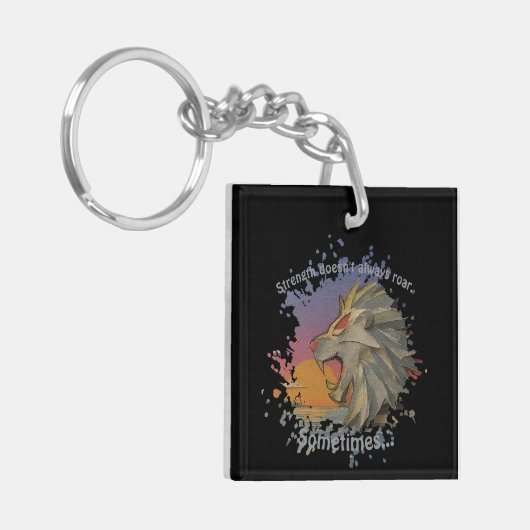 Lion Papercut Double-Sided Keychain (Voorkant Links)