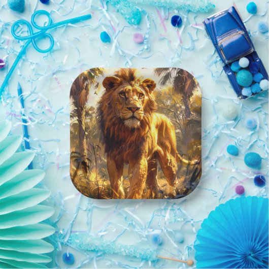 Lion Papieren Bordje (Feest)