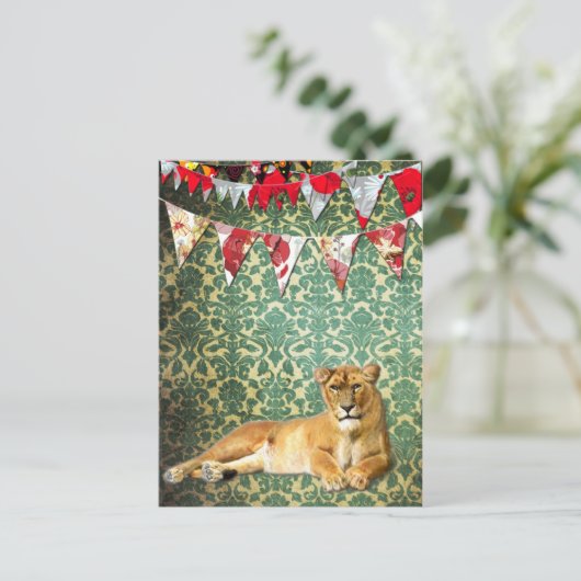 Lion Party Briefkaart (Staand voorkant)