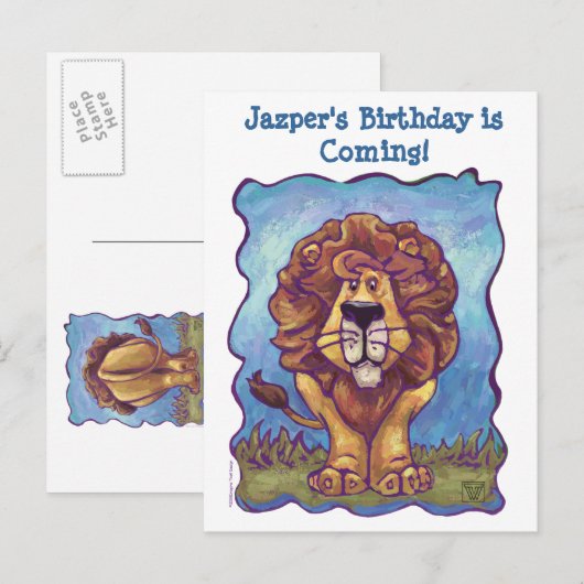 Lion Party Center Aankondigingskaart (Voorkant / Achterkant)