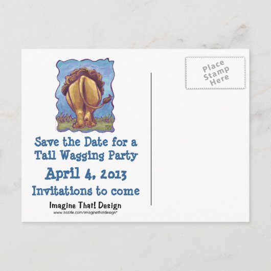 Lion Party Center Aankondigingskaart (Achterkant)