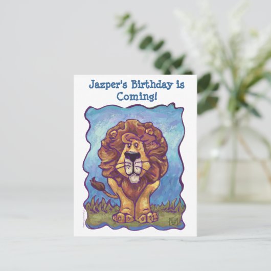 Lion Party Center Aankondigingskaart (Staand voorkant)