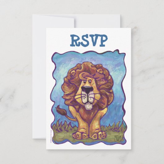 Lion Party Center Coördineren van RSVP-kaarten RSVP Kaartje (Voorkant)