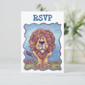 Lion Party Center Coördineren van RSVP-kaarten RSVP Kaartje (Staand voorkant)