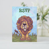 Lion Party Center RSVP Kaartje (Staand voorkant)