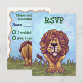 Lion Party Center RSVP Kaartje (Voorkant / Achterkant)