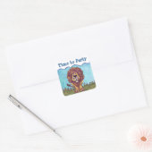 Lion Party Center Vierkante Sticker (Envelop)