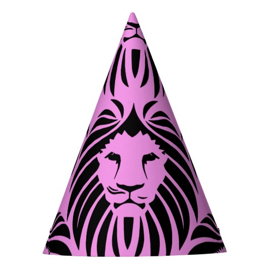 Lion Party Pet-roze Feesthoedjes (Voorkant)