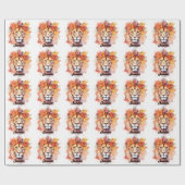 Lion Pastel Flowers Safari Waterverf Savannah Cat Cadeaupapier (Vlak)