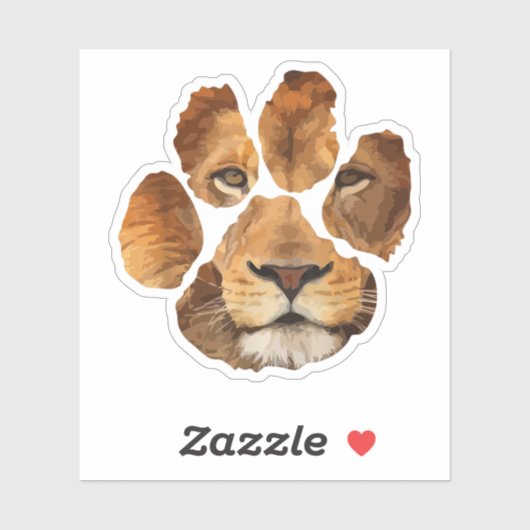 Lion Paw Print Animal Sticker (Vel)