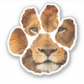 Lion Paw Print Animal Sticker (Voorkant)