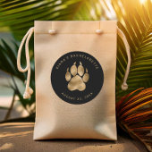 Lion Pawprint Bachelorette Zwart Goud ID1148 Ronde Sticker