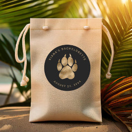 Lion Pawprint Bachelorette Zwart Goud ID1148 Ronde Sticker