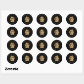 Lion Pawprint Bachelorette Zwart Goud ID1148 Ronde Sticker (Vel)