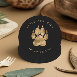 Lion Pawprint Girls Run Wild Black Gold ID1148 Ronde Kartonnen Onderzetter